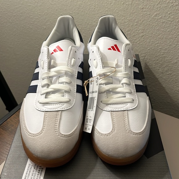 NWT Adidas The Velosamba Vegan Men's Shoes - White/Navy/Grey/Red - HP5399 - Picture 5 of 13